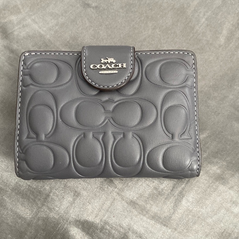 Coach Charcoal Embossed Wallet
